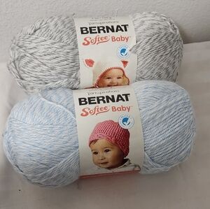 Bernat Softee Baby Yarn - Light Blue and Light Gray